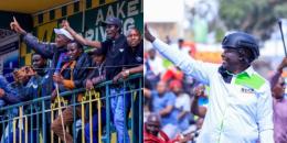 A collage of former deputy president Rigathi Gachagua and Narok residents.